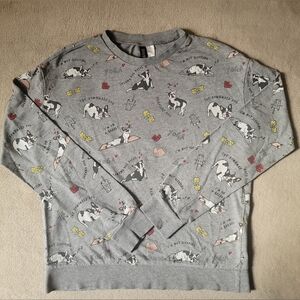H&M Women Gray Yoga Dog Long Sleeve Sweatshirt Size XS